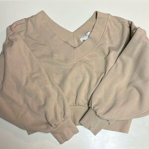 Off The Shoulder Cream Sweatshirt